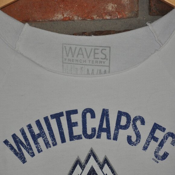 Vancouver Whitecaps FC Soccer Distressed White French Terry Top M - Picture 2 of 3